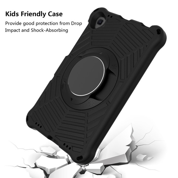 Spider Web Texture Anti-Drop Shockproof Tablet Case Kickstand EVA Cover with Shoulder Strap for Lenovo M10 FHD Plus/2nd Gen TB-X606 10.3-inch - Black