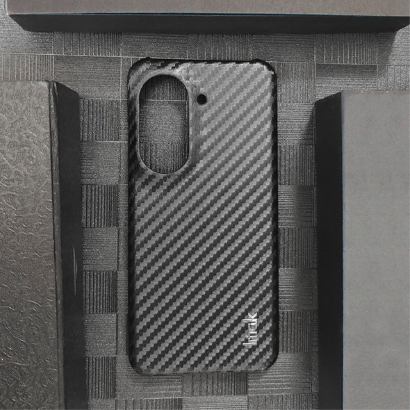 IMAK Ruiyi Series for Asus Zenfone 9 5G Carbon Fiber Texture PU Leather Coated PC Back Case Anti-scratch Anti-drop Phone Cover