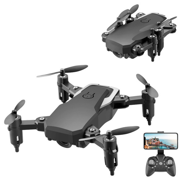 LANSENXI LF606 Mini Drone with 4K HD Camera Height Hold RC Helicopter One-Key Return FPV Drone Foldable Quadcopter - Black