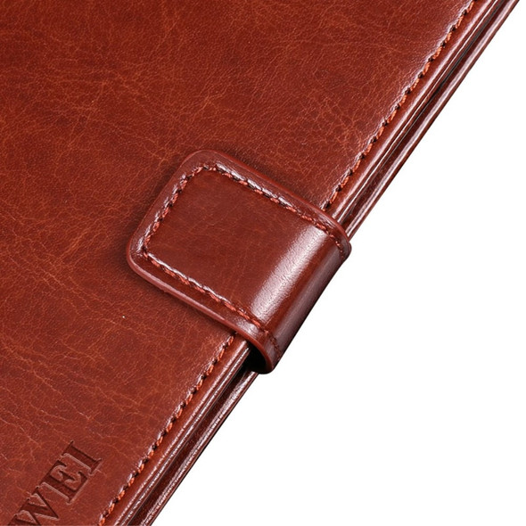 IDEWEI for OnePlus 10 Pro Folio Flip PU Leather + TPU Crazy Horse Texture Foldable Stand Wear-resistant Anti-fall Phone Cover with Wallet - Brown