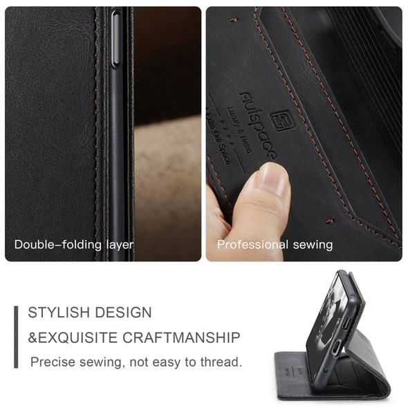 AUTSPACE A01 Series for Xiaomi Redmi Note 10 Pro 4G (India)/(Global)/Note 10 Pro Max RFID Blocking Magnetic Closure Shell, Vintage Frosted PU Leather + TPU Wallet Stand Flip Cover - Black