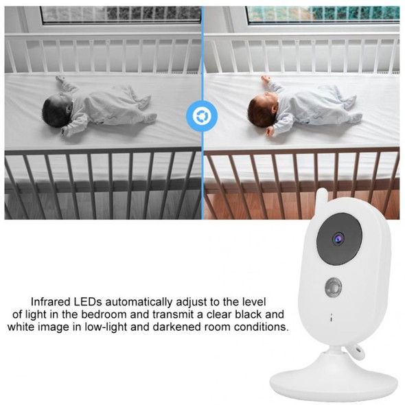 ZR302 2.4-inch Wireless Baby Monitor Night Vision Two Way Voice Talk Play Music Video Camera - US Plug