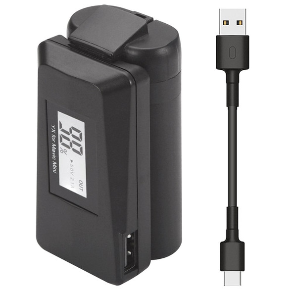 YX For DJI Mavic Mini 2 / Mini SE Drone Battery USB Charger Digital Screen Display Portable Charger Charging Hub