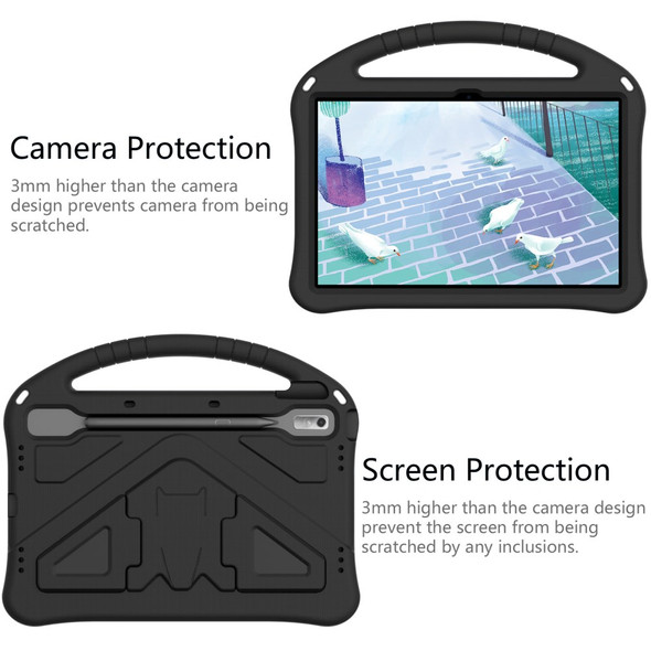 Tablet Case for Lenovo Tab P11 Pro Gen 2, Portable Handle Foldable Kickstand Shockproof EVA Protective Cover - Black