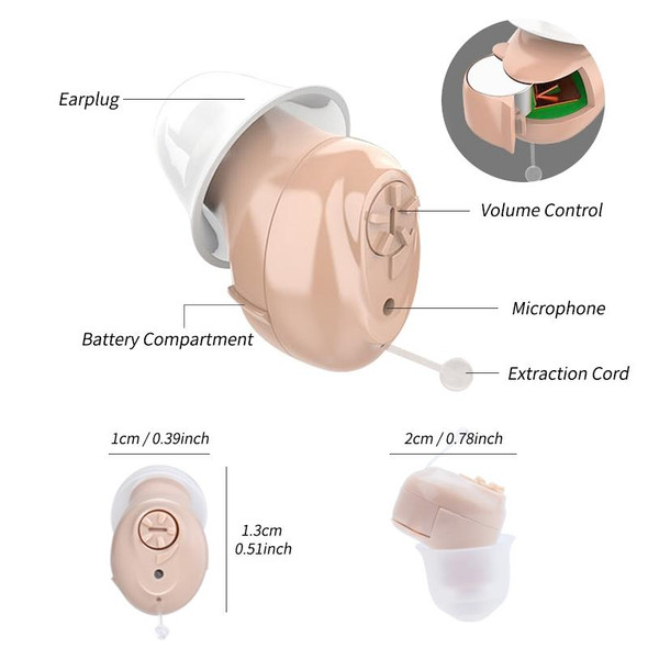 CIC Digital Ear Hearing Aid Sound Amplifier - The Elderly(Skin Color)