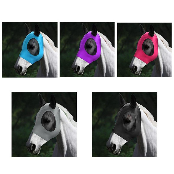 MMZ-001 Breathable Horse Mask Mosquito Insect And Fly Mask Equestrian Supplies(Black)