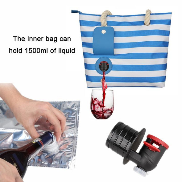 Beach Picnic Portable Wine Insulation Bag(Gray+Liner Bag)