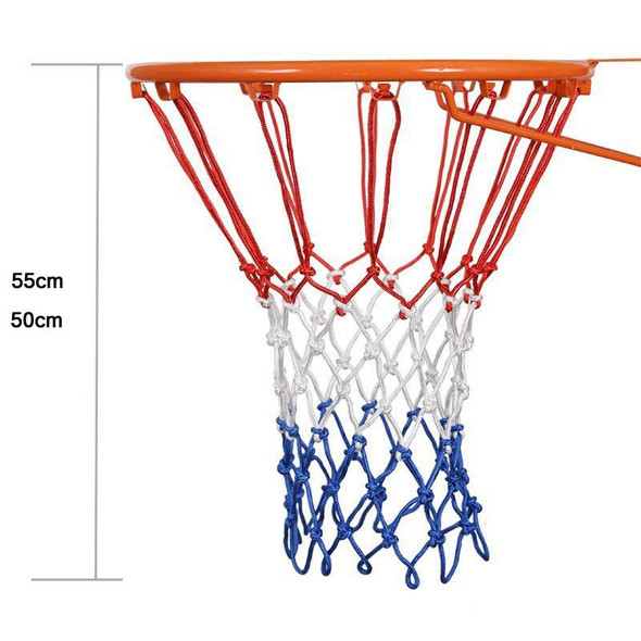 2 Pairs Outdoor Round Rope Basketball Net, Colour: 5.0mm Long Heavy Polyester(Red White Blue)