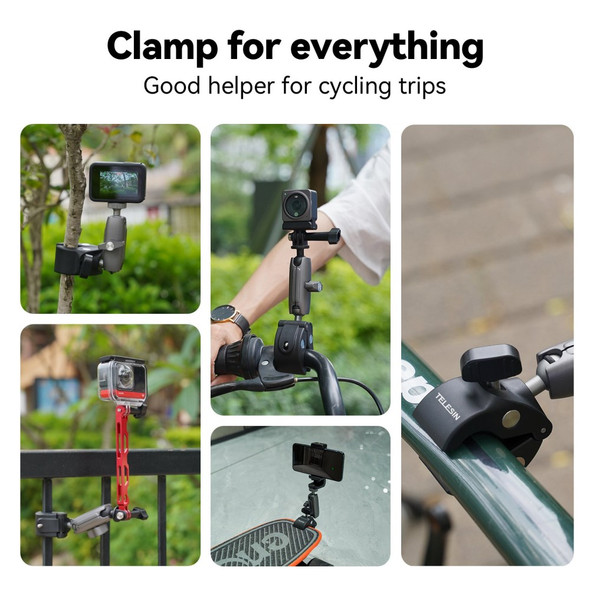 TELESIN GP-HBM-001 Motorcycle Bicycle Camera Holder Handlebar Mount Aluminum Alloy Action Camera Phone Bracket