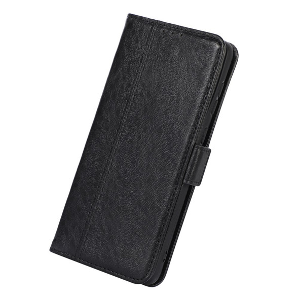 For Xiaomi Redmi Note 12 Pro 4G / 11 Pro 4G (MediaTek) / Note 11 Pro 5G (Qualcomm) Crazy Horse Texture Wallet Phone Case PU Leather Folio Flip Stand Cover - Black