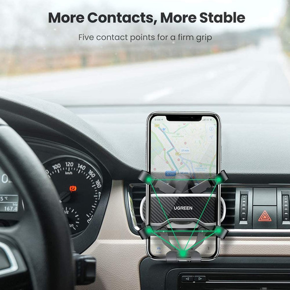 UGREEN For iPhone 13 Pro Max Samsung Galaxy S21 Ultra S20 FE S10 Universal Car Air Vent Mount 360 Degree Rotating Gravity Auto Clamping Phone Holder Bracket