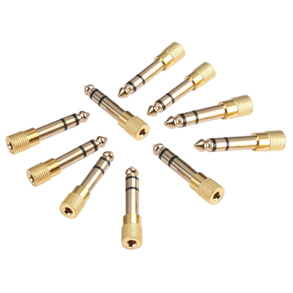 6.35mm Male to 3.5mm Female Audio Jack Adapters (10 Pcs in One Package, the Price is for 10 Pcs)