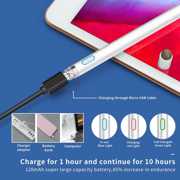 Active Stylus Pen Compatible for Apple iPad Android iOS Rechargeable Capacitive Digital Stylus for Touch Screen Devices