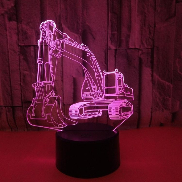 3W Excavator 3D Light Colorful Touch Control Light Creative Small Table Lamp with Black Base, Style:Touch Switch