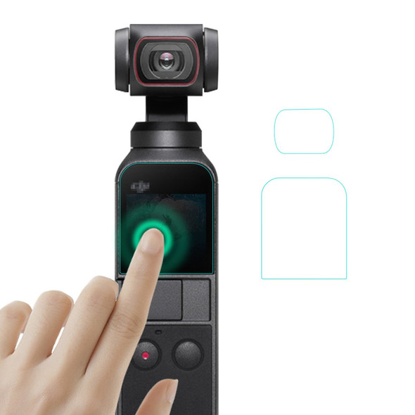 EWB8251_1 Camera Lens Protective Film 1 Set Tempered Glass Screen Protector Camera Accessories for DJI OSMO Pocket 2
