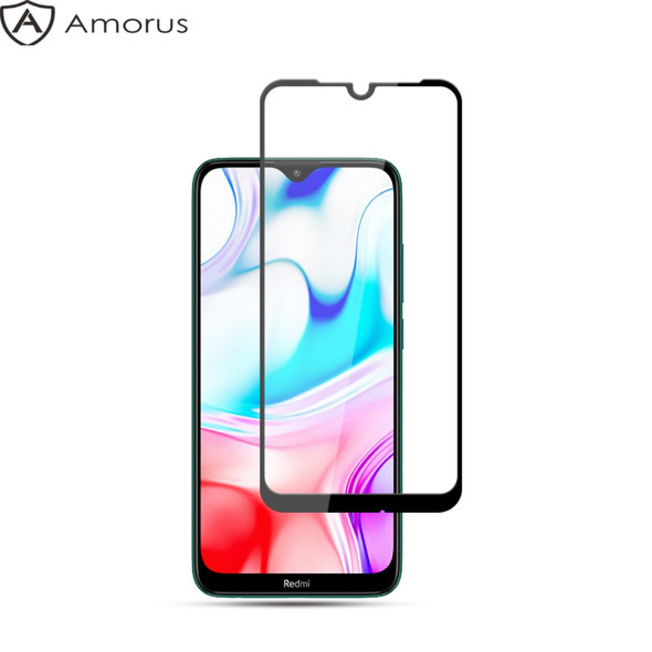 AMORUS Full Glue Full Screen Silk Printing Tempered Glass Film for Xiaomi Redmi 8A / Redmi 8