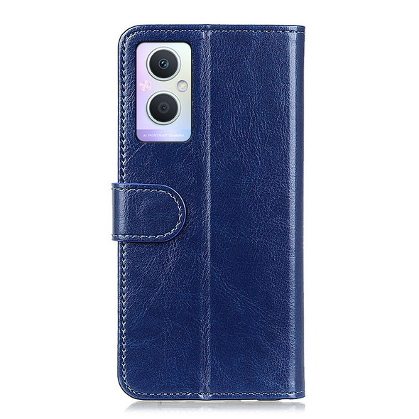 For Oppo A96 (China)/Reno7 Z 5G/Reno7 Lite/Reno8 Lite 5G/F21 Pro 5G/OnePlus Nord N20 5G Crazy Horse Texture Leather Flip Cover Horizontal Viewing Stand Wallet Protective Phone Case - Blue