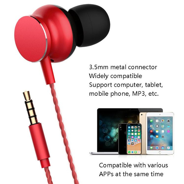 2 PCS TS118 3.5mm Metal In-Ear Wired Game Earphone(Black)