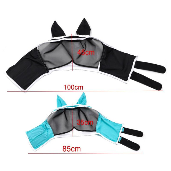 Elastic Breathable Horse Mask Anti-Mosquito And Insect-Proof Cover, Specification: S: 71x112x35cm(Black)