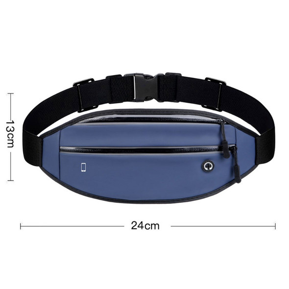 Dual Pocket Zipper Running Waist Bag Waterproof Sport Fanny Pack Phone Keys Storage Pouch - Sapphire