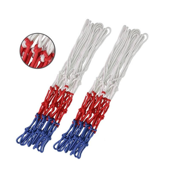 2 Pairs Outdoor Round Rope Basketball Net, Colour: 5.0mm Bold Polypropylene(White Red Blue)