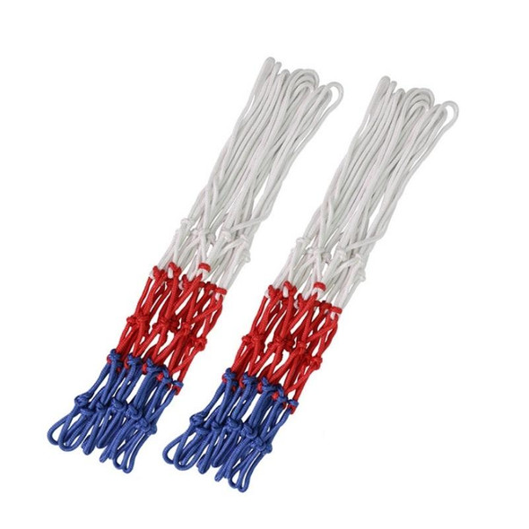 2 Pairs Outdoor Round Rope Basketball Net, Colour: 5.0mm Bold Polypropylene(White Red Blue)