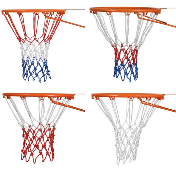 2 Pairs Outdoor Round Rope Basketball Net, Colour: 5.0mm Heavy Polyester(White Red Blue)