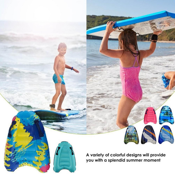 Inflatable Body Board Surfboard with Handle Swimming Floating Mat Child Swimming Pool Beach Floating Pad - Graffiti
