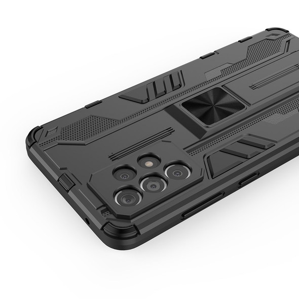 Kickstand Design PC + TPU Combo Shockproof Phone Case for Samsung Galaxy A52 4G/5G / A52s 5G - Black