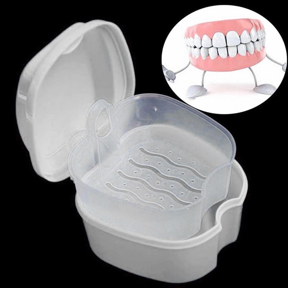 Cleaning Teeth Case Dental False Teeth Storage Box(White)