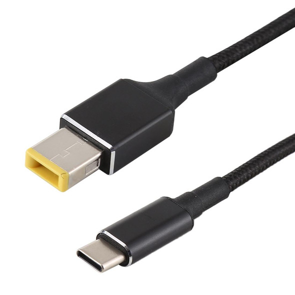 Big Square Male to USB-C / Type-C Male Nylon Weave Power Charge Cable for Lenovo, Cable Length: 1.7m