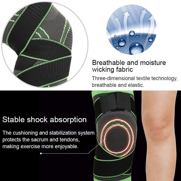 2 PCS Fitness Running Cycling Bandage Knee Support Braces Elastic Nylon Sports Compression Pad Sleeve, Size:XXL(Black)