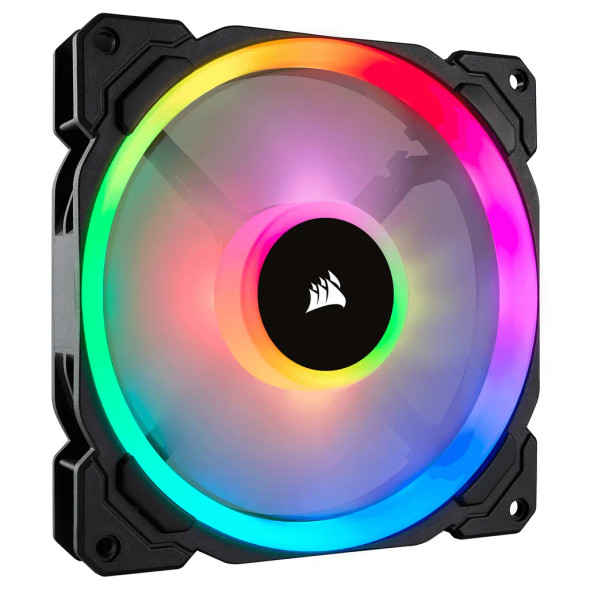 Corsair LL140 RGB 140mm Dual Light Loop RGB LED PWM 600 - 1300 RPM Cooling Fan  2 Fan Pack with Lighting Node PRO