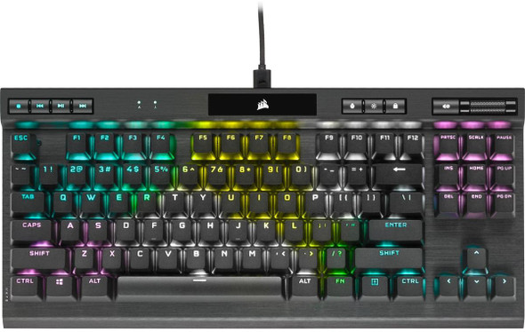 Corsair K70 RGB TKL Mechanical Gaming Keyboard; Backlit RGB LED; Cherry MX Speed Keyswitches; Black