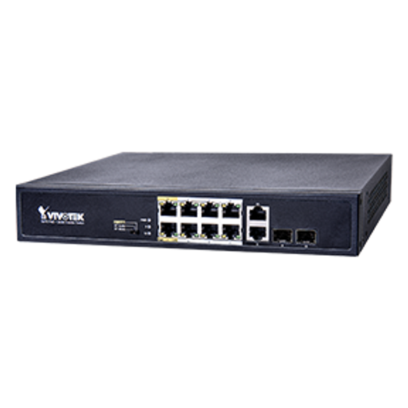 VIVOTEK AW-FGT-100D-120 1U Ethernet PoE Unmanaged Switch - Black