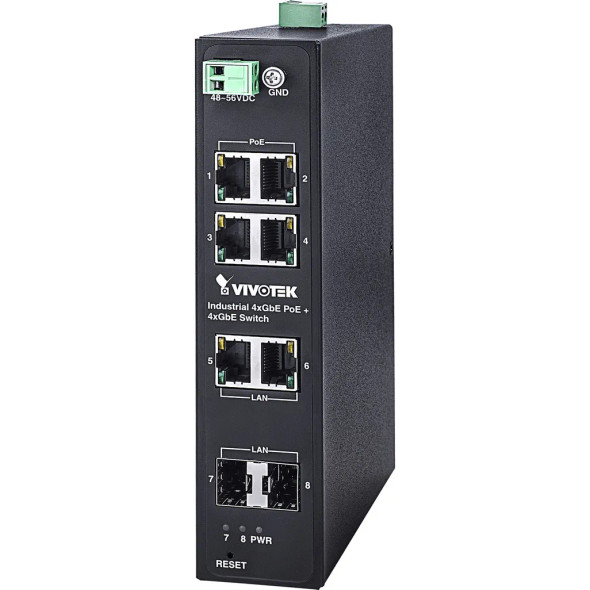 VIVOTEK Industrial POE Switch 4x GE POE; 2x GE; 2x SFP