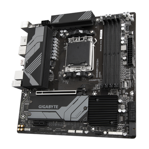 GIGABYTE AMD B650 Chipset for AMD AM5; 4x Dual DDR5; 2x M2; 1x HDMI 2x DP.