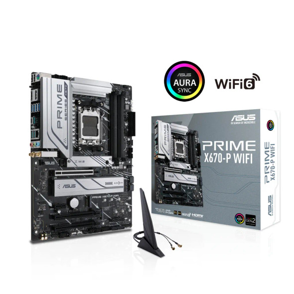 ASUS PRIME X670-P WIFI AMD X670 Ryzen Socket AM5 ATX Desktop Motherboard