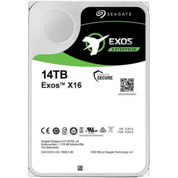 Seagate Exos X16 14TB HDD; 3.5''; SAS SED Fast Format 512e/4Kn; RPM 7200