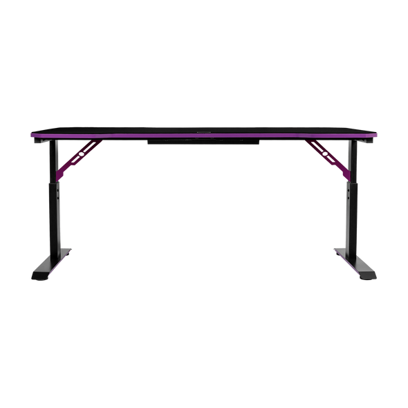 Cooler Master Gaming Desk GD160; Black and Purple; 3 level height adjustable; Cable management; Surface Mousepad.