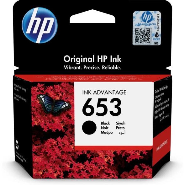 HP 653 Black Original Ink Advantage Cartridge