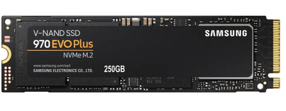 SAMSUNG 970 EVO Plus 250GB NVMe SSD - Read Speed up to 3500 MB/s; Write Speed to up 2300 MB/s; 150 TBW; 1.5 M HR MTBF