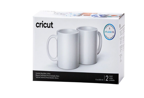 2007823 - Cricut Ceramic Mug Blank 15 Oz 2 Pack (White)