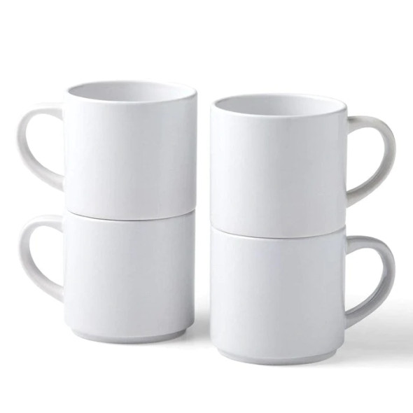 2009392 - Cricut 295ml Stack Ceramic Mugs Blank White 4pc