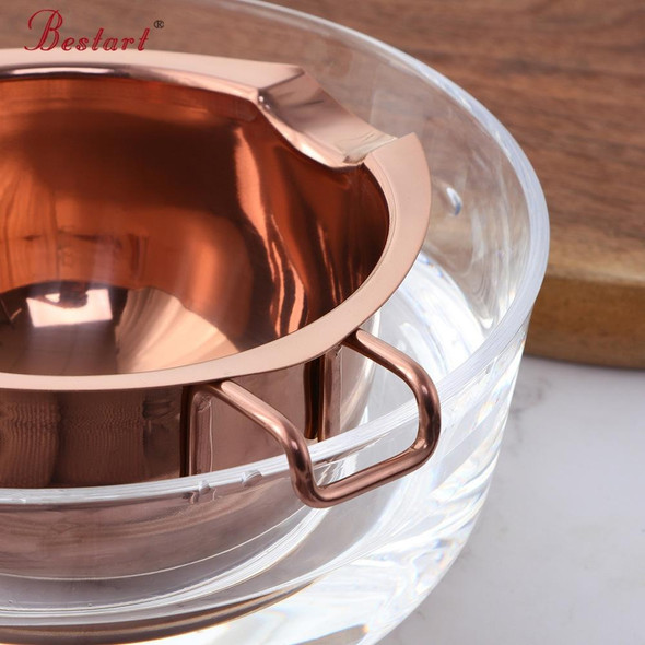 Cheese Butter Chocolate Stainless Steel Melting Bowl, Colour: Rose Gold