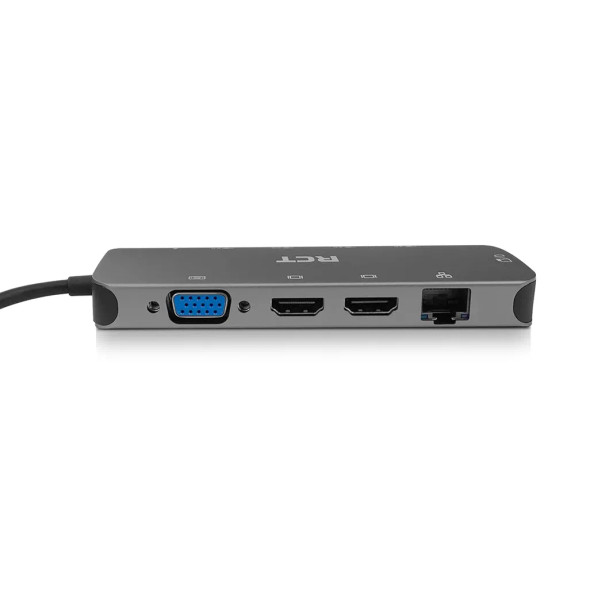 RCT DS-CN3270 USB TYPE C MOBILE DOCKING STATION WITH 2*HDMI 1*VGA 1*RJ45 3*USB3.0 2*USB2.0 SD&MICRO SD SLOT