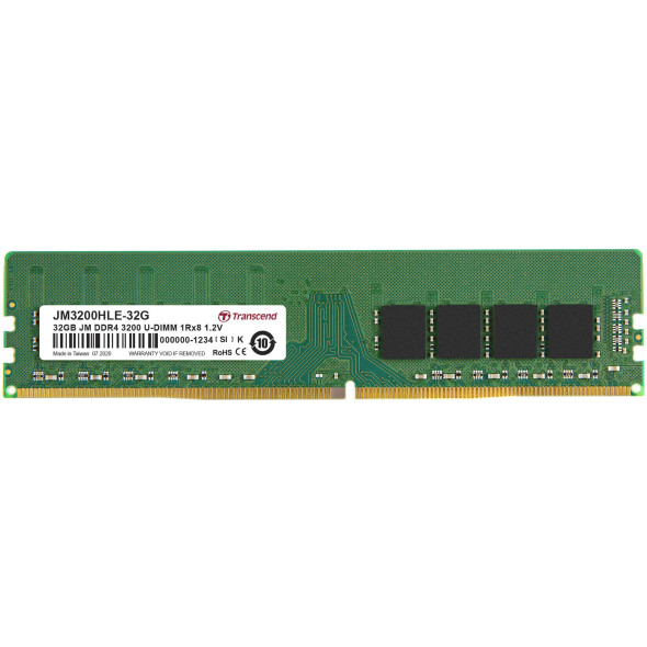 TRANSCEND JET MEMORY 32GB DDR4-3200 DESKTOP U-DIMM 1RX8 CL22