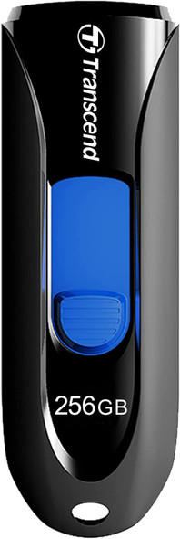 TRANSCEND 256GB JF790 USB3.1 GEN 1 CAPLESS FLASH DRIVE - BLACK AND BLUE