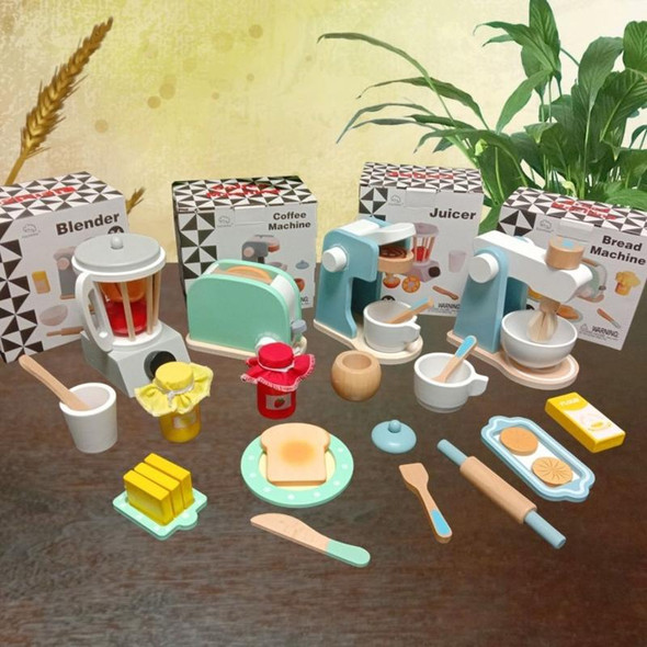 Children Simulation Kitchen Set Baby Wooden Food Cutting Pretend Play Toy Coffee Machine