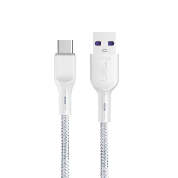 IVON CA85 1-Meter Type-C / USB-C to USB Super Fast Charging Cable High-Speed Data Transmission Cell Phone Cord